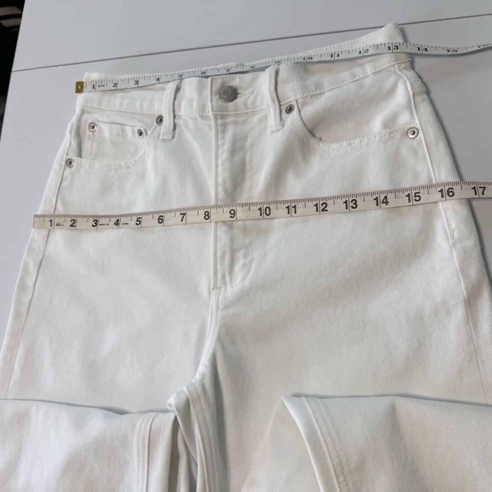 Pistola Lana Cuffed Crop High Rise Wide Leg Jeans White Women 26 - Picture 10 of 10
